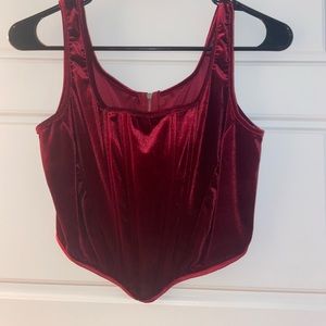 Brand new velvet corset top